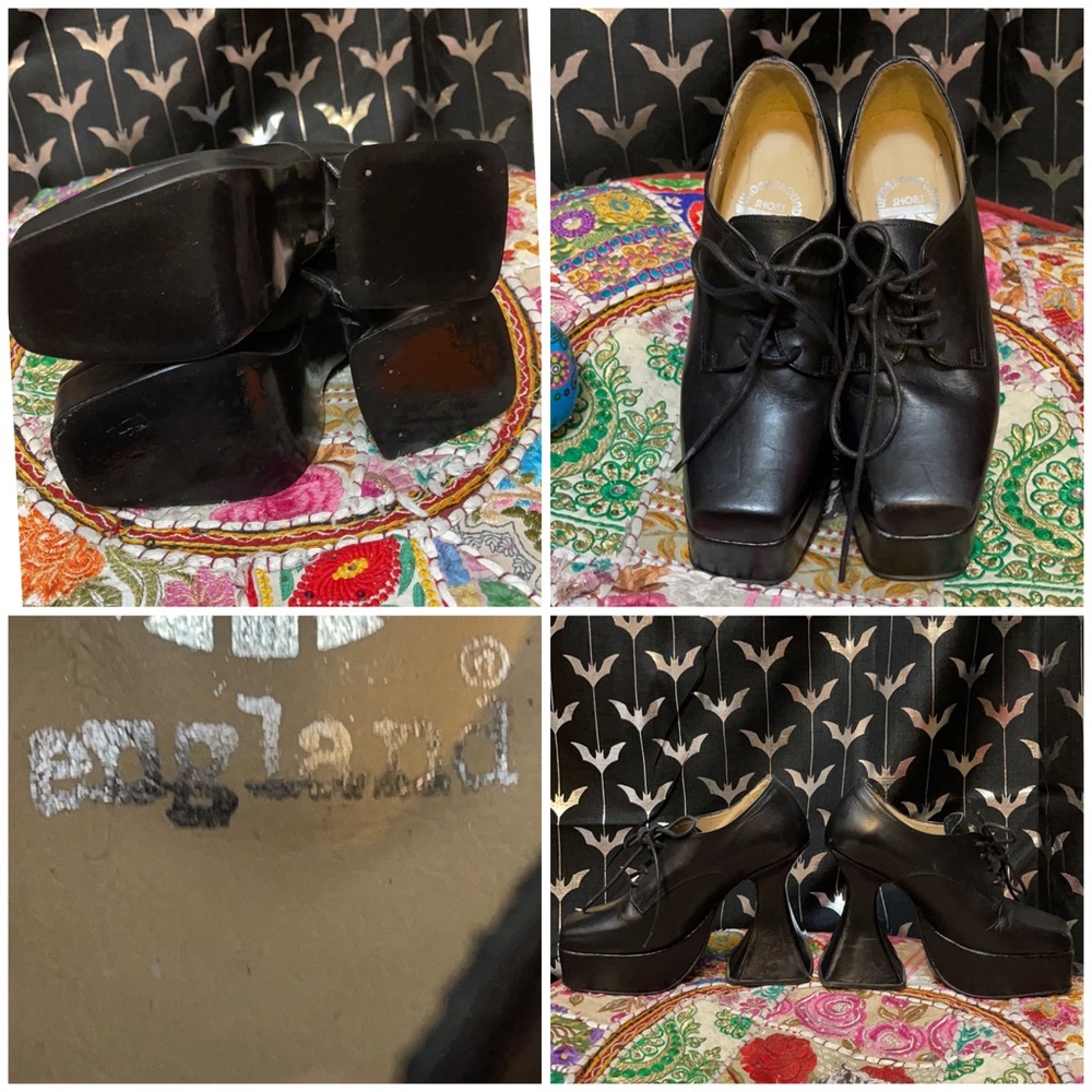 90s platform Gothic shoes vintage pikes witch heel - Picture 5 of 5